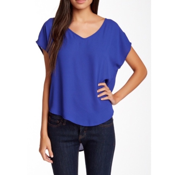Lush Tops - NWT✨Lush Cobalt Blue short sleeve blouse✨
